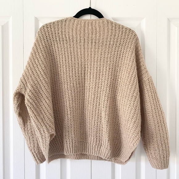 Dreamers Tan Knit Oversized Sweater - Picture 2 of 4
